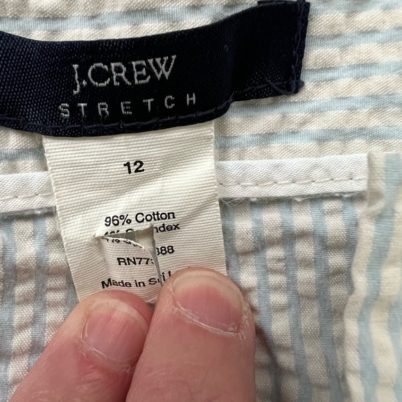 J Crew Seersucker Stretchy Pencil Skirt - Picture 5 of 6